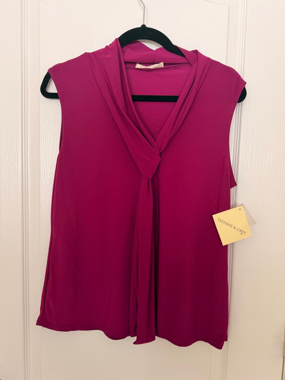 Sleeveless Tie-Neck Top - Fuchsia
